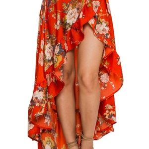 Jealous Tomato Ruffle Wrap Maxi Skirt